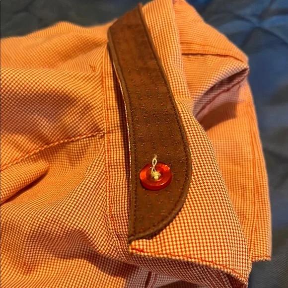 Vibrant Orange Button Down Shirt with Classic Collar - Picture 9 of 9